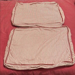 Restoration Hardware Red and White Furniture Cushion Pillow Covers Accents
